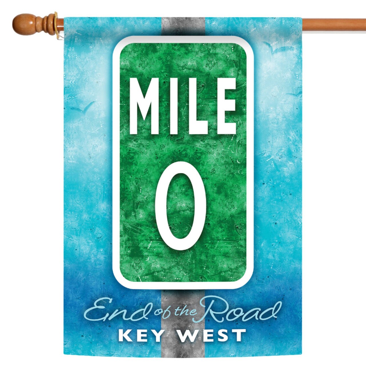 Toland Home Garden Green and White Mile Marker Zero Outdoor House Flag 40" x 28"